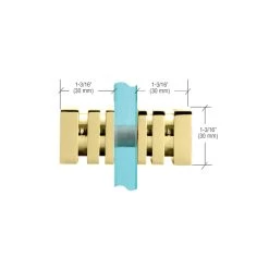 CRL SDK160ULBR Unlacquered Brass Square Back-to-Back Style Knobs