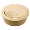 Hafele 429.99.422 Plastic Cable Grommet, Two-Piece, Round With Spring Closure 2 3/8" 60 Mm Plastic, With Spring Loaded, Swivelling Section In Cover, For Workplace Organization, Beige, Diameter 60 Mm Beige -Hardware store ppic 00713597